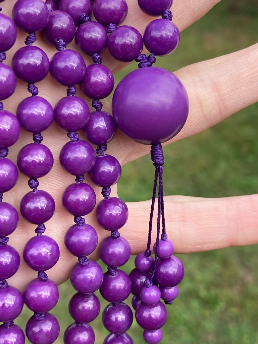 108 Bead Hand knotted Sandalwood & Gemstone Mala Necklaces