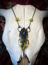 Black Quartz Mink Skull - Necklace