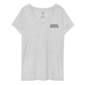 Image of Women’s recycled v-neck t-shirt (Embroidered Logo)