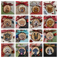 Image 3 of 2024 Custom Pet Portrait Wood Slice Ornament PRE ORDER