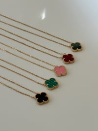 Image 1 of Stainless steel gold clover necklace