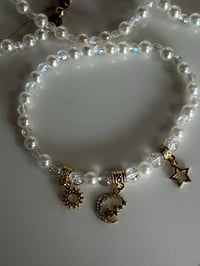 Image 5 of Starlight Shimmer Moon and Stars| Cream and Gold  Tumbler Bracelet Stack