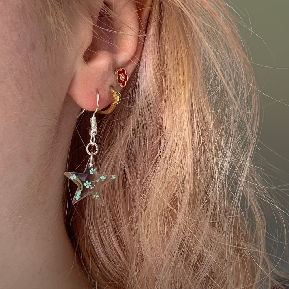 Image of blue flower earrings