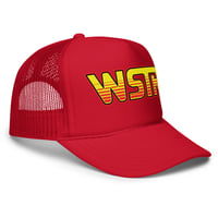 Image 2 of WSTR Identity Crisis Logo Trucker Cap (red)