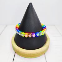 Image 3 of Crystal Rhinestone Rainbow Bangle Bracelet