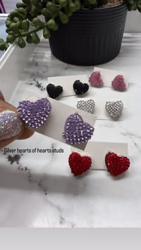 Image 1 of Silver hearts of hearts studs 