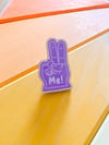 Me! Foam Finger Wooden Eco Pin Badge