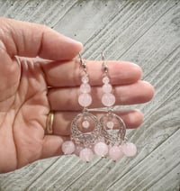 Image 1 of Rose Quartz Drops earrings 