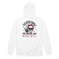 Image 1 of Unisex heavy blend zip hoodie ( Blessed Mom/Too Busy Being A Badass Mom To Give AF )