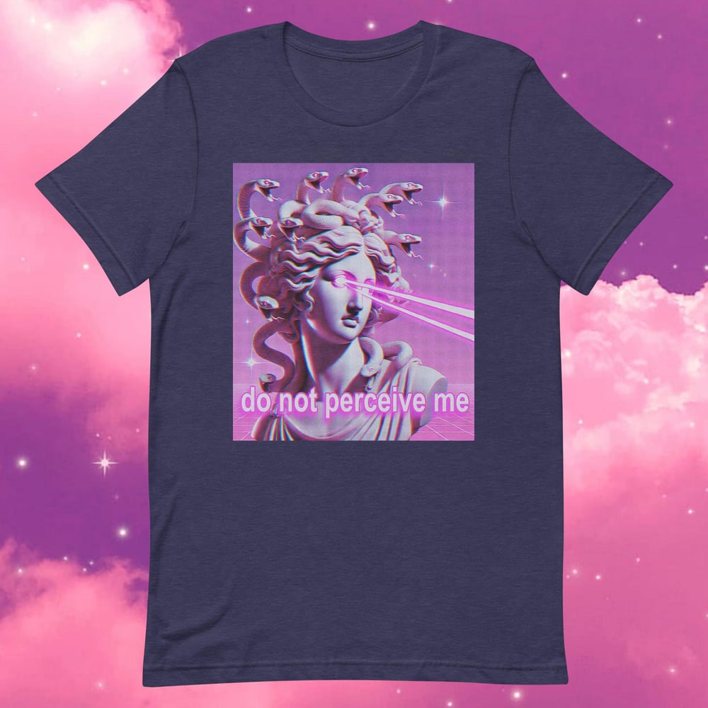 Image of “do not perceive me” medusa vaporwave aesthetic unisex t-shirt