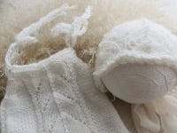 Image 2 of Knitted newborn set for photoshoots - Eliana - neutral off white - boho