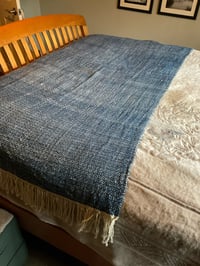 Image 2 of Handwoven “China Blue” Throw.
