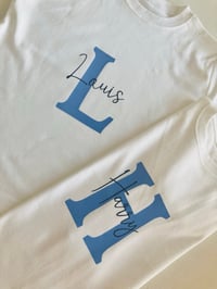 Image 3 of initial tee blue 