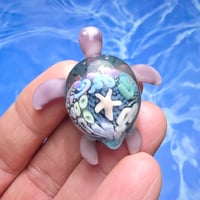 Image 1 of "UNDER THE SEA" CORAL REEF IMPLOSION SEA TURTLE PENDANT MEDIUM 5