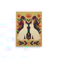 Image 4 of Two Rabbits Folk Art Print