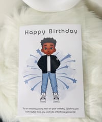 Image 2 of Black boy Birthday Card