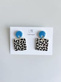 Paire de boucles d'oreilles céramique CARRA RIZ bleu