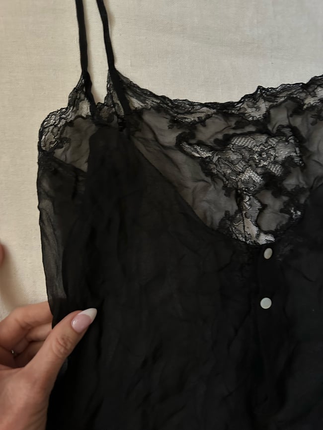 1920s silk chiffon romper with chantilly lace