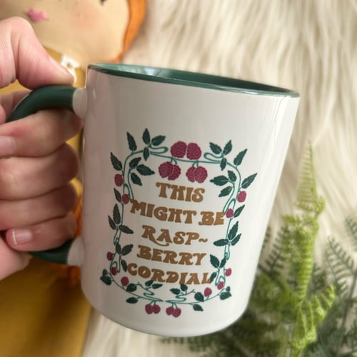 Image of This Might Be Raspberry Cordial Coffee Mug // 11oz // Green