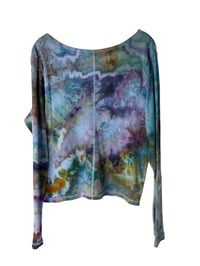 Image 3 of ♻️UPCYCLED XXL Rib Knit Long Sleeve Top in Muted Ice Dye