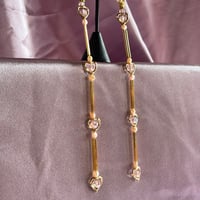 Image 2 of princess earrings (gold & pink)