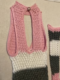 Image 9 of Tri-Color Keyhole Crochet Dress