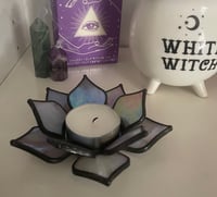 Image 4 of Stained Glass Purple Iridescent Candle Holder