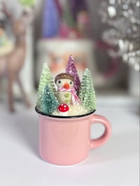 Image 2 of Winter Scene - Pink Mini Mug 