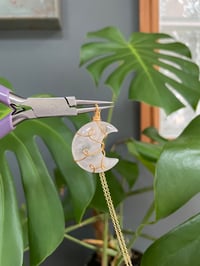 Image 4 of Clear Quartz Gold Moon Necklace