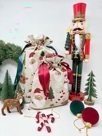 Image 1 of Le Pochon-Cadeau doublé toile de coton Christmas Dream