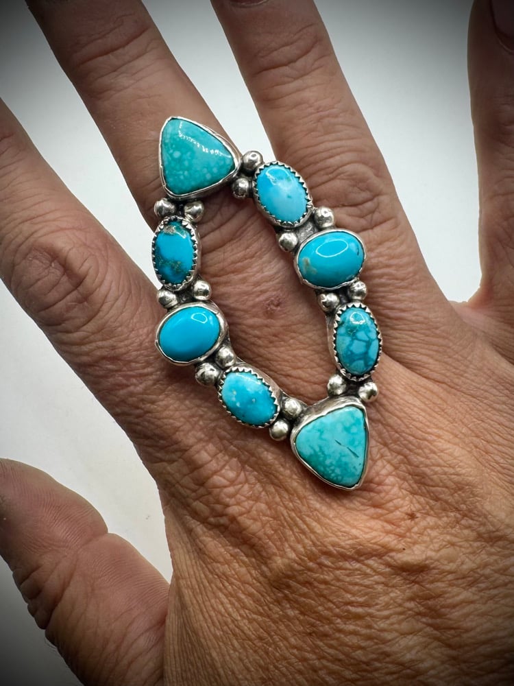 Image of Mixed turquoise ring - size 9