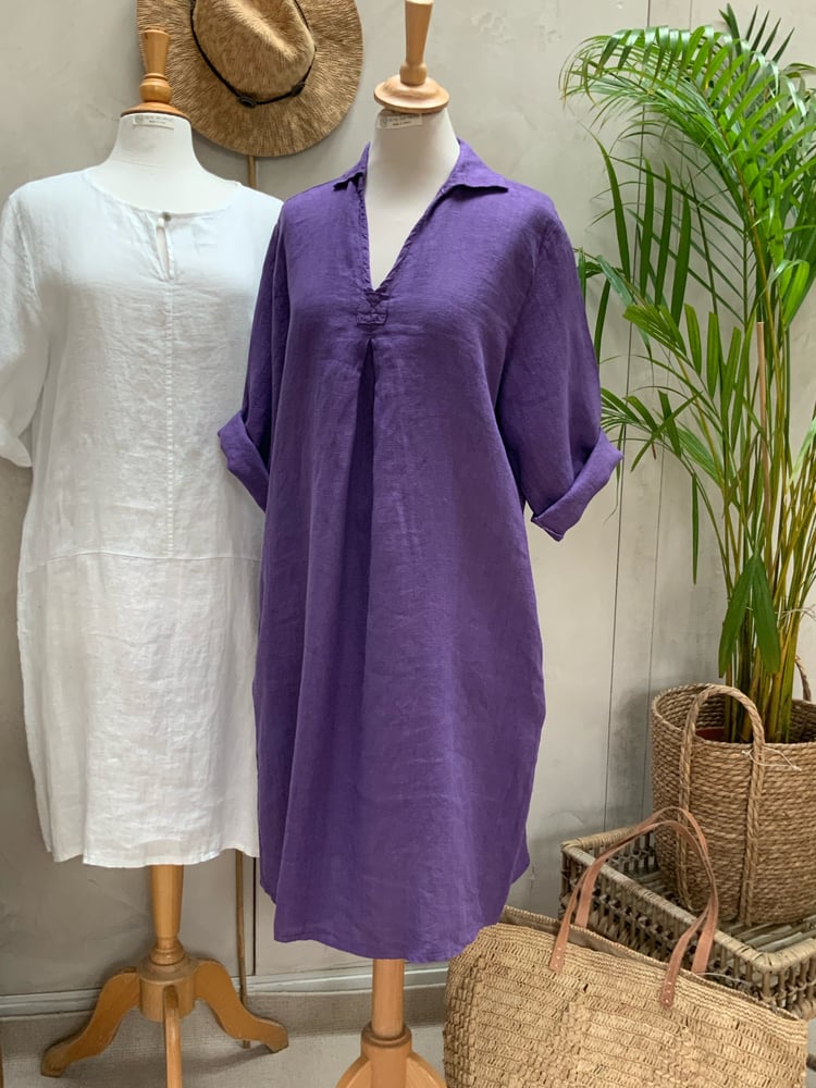 Image of Robe En Lin Daphné Violette 