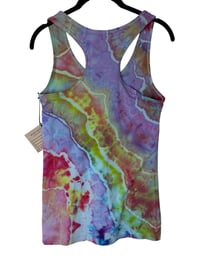 Image 7 of S Ladies Racerback Tank in Euphoria Geode Ice Dye