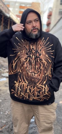 Image 3 of Scarab Hoodie - Bleach Art on black unisex pullover hoodie - 1 of 1 Size: 3XL