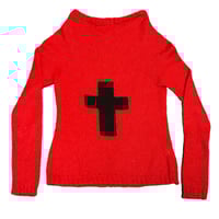 Image 1 of Peace Know red mohair knit