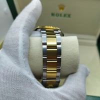Image 6 of Rolex Style - Black on Gold w/ Gold+Silver Band (DateJust)