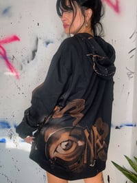 Image 5 of “MARILYN” CUSTOM BLEACH PAINTED PULLOVER HOODIE XL