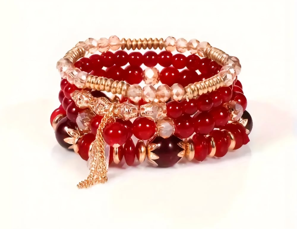 Image of A Stack of Courage Beaded Bracelets