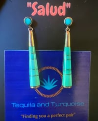 Image 2 of Inlay tube design post earrings 