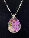 Dried Flower-Drop Resin Pendant Necklace