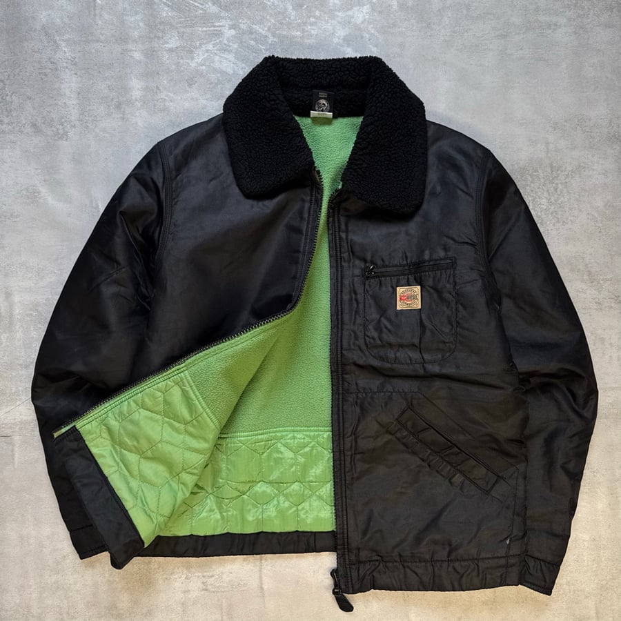 Image of Diesel Shearling Bomber Jacket, size medium