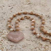 Image 1 of Rose Quartz Heart Necklace