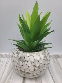 Image 4 of Handmade Resin Bowl with Howlite Crystals | Planter | Candle Holder - 3 Sizes