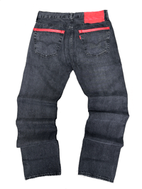 Image 1 of RED LEATHER SHIELD GREY LEVIS