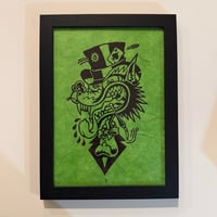 Image 2 of 🚬🎩🤪 Framed Linocut Print