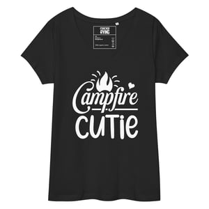 Image of Campfire Cutie Women’s Fitted V-Neck T-Shirt