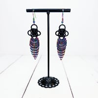 Image 2 of Rainbow Metallic Fringed Persephone Earrings