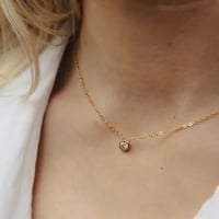 Image 1 of Gold Dainty Crystal Necklace