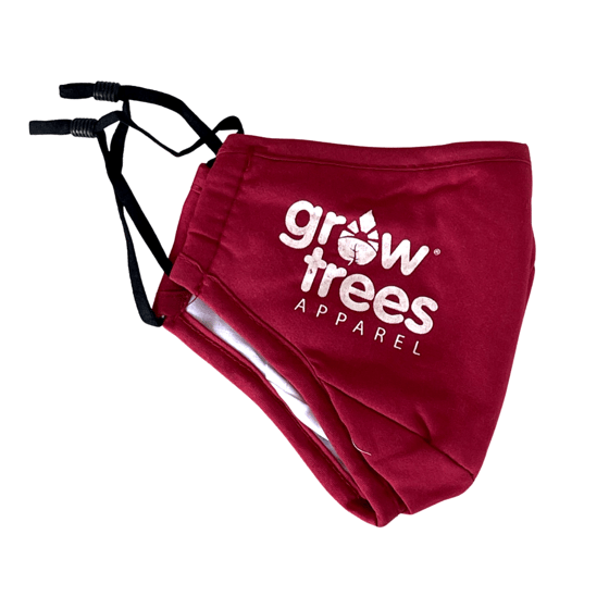 Image of Grow Trees Mask | Red Mask White Print 