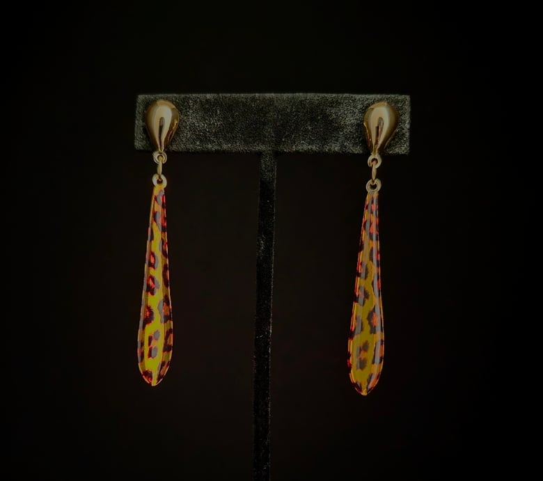 Image of Leopard Print Pierced Earrings 